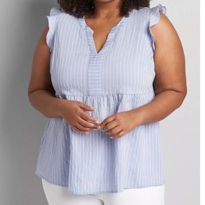 Notch-Neck Babydoll Blouse